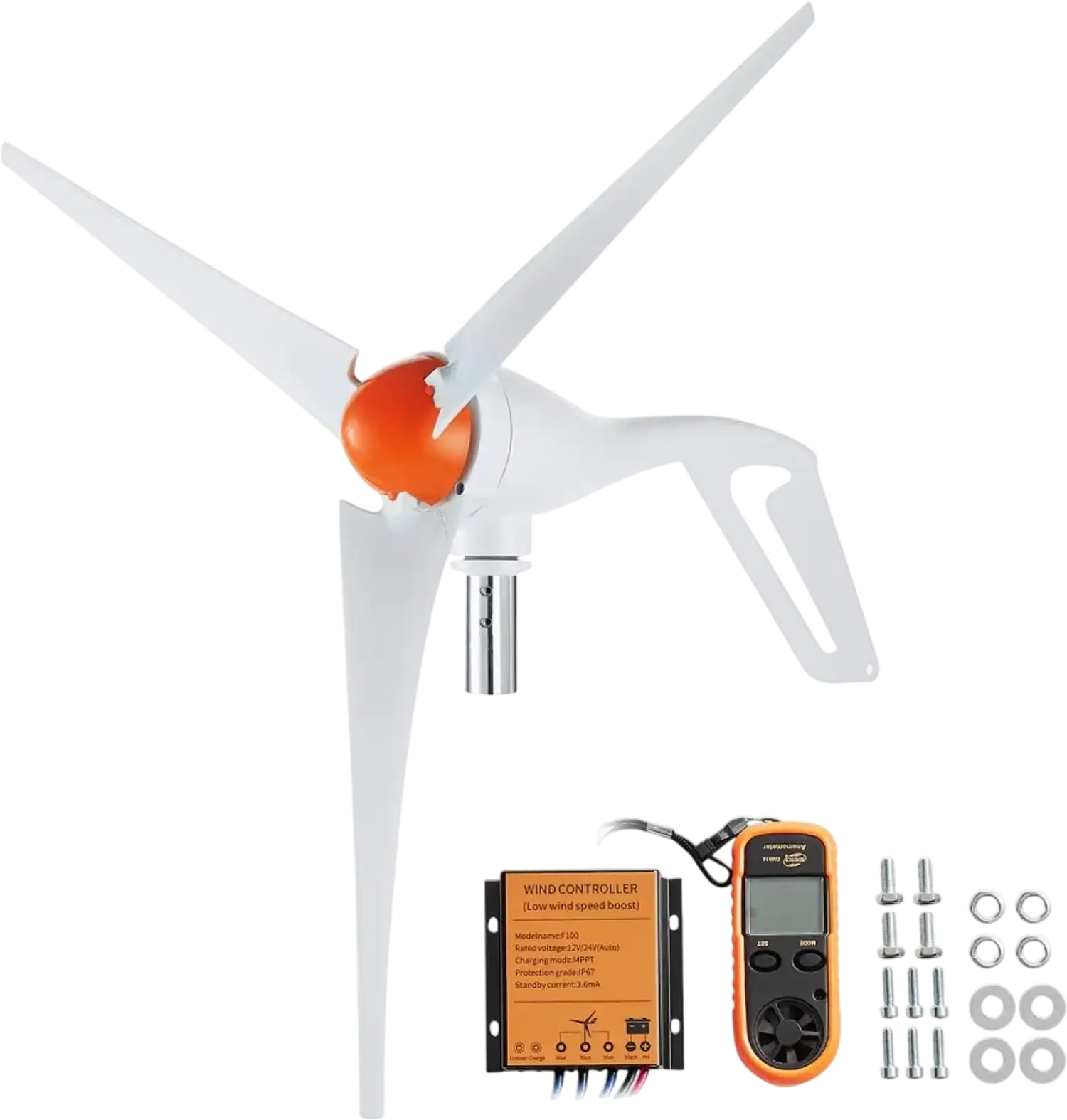 Vevor Wind Turbine Generator 500W 12V 3-Blade Kit with Anemometer New
