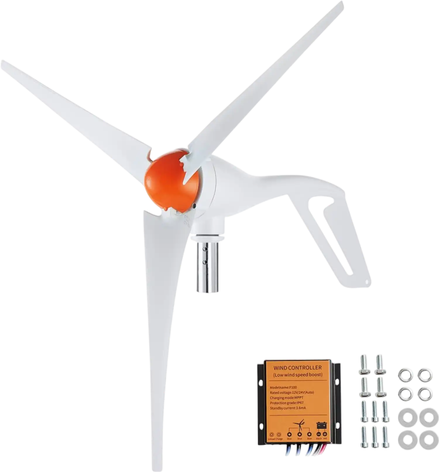 Vevor Wind Turbine Generator 500W 24V 3-Blade Kit with MPPT Controller New