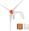 VEVOR 500W Wind Turbine Generator, 24V Wind Turbine Kit, 3-Blade Wind Power Generator with MPPT Controller, Adjustable Windward Direction & 2.5m/s Start Wind Speed, Suitable for Home, Farm, RVs, Boats