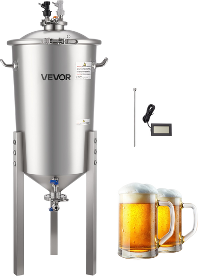 VEVOR Pressure Fermenter 15 PSI, 8 Gal/30L All-in-One Stainless Steel Conical Secondary Fermentation Bucket, for Wine, Beer Brewing Equipment