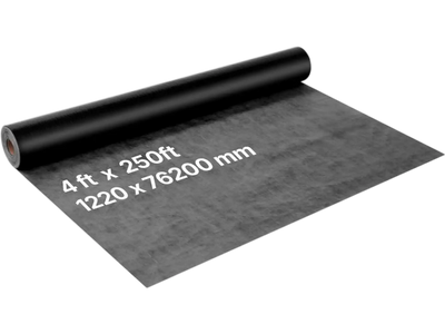 VEVOR House Wrap, 4 x 250 ft, 0.17 mm Thick Vapor Barrier, Heavy Duty Plastic Sheeting for Tear-resistant, Drop Cloth Vapor Barrier Covering for Residential & Commercial Construction, Black