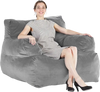 VEVOR Bean Bag Chair, BeanBag Sofa Chair with Armrests for Adults, Fluffy Plush & High-Density Foam Filling Adult Bean Bag with Zapper, Comfy Lazy Sofa Chair Ideal for Living Room, Bedroom, Grey