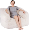 VEVOR Bean Bag Chair, BeanBag Sofa Chair with Armrests for Adults, Fluffy Plush & High-Density Foam Filling Adult Bean Bag with Zapper, Comfy Lazy Sofa Chair Ideal for Living Room, Bedroom, Beige