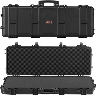 VEVOR Hard Rifle Case, Lockable Rifle Case with Pre-cut Foams, 40 in Gun Storage with Wheels, IP67 Waterproof & Dustproof Movable Large Pistol Storage for Rifles, Shotguns, Airsoft Guns, Black