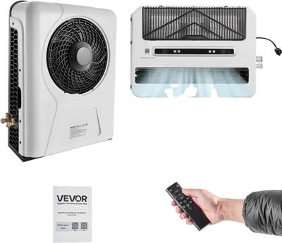 VEVOR Truck Air Conditioner, 12V 10000 BTU Mini Split AC Unit, 400 m³/h Airflow Cab Air Conditioner, Fast Cooling Low Noise for Semi Truck, Camper, Construction Vehicle, Crane, Tractor, Excavator