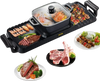 VEVOR 2 in 1 Electric Grill and Hot Pot, 2400W BBQ Pan Grill and Hot Pot, Multifunctional Teppanyaki Grill Pot with Dual Temp Control, Smokeless Hot Pot Grill with Nonstick Coating for 1-8 People