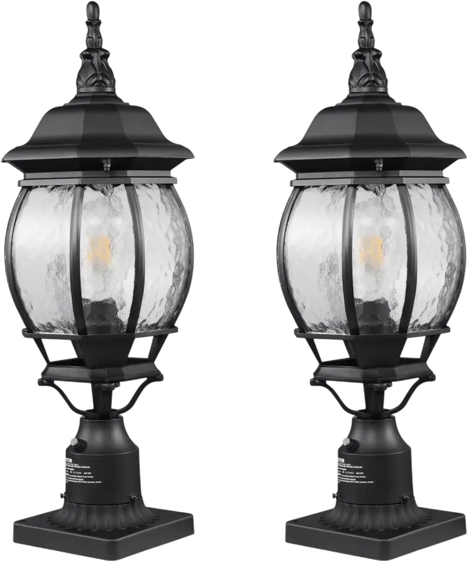 Vevor Post Light 2-Pack Dusk-to-Dawn Outdoor Lamp Fixtures 20.87