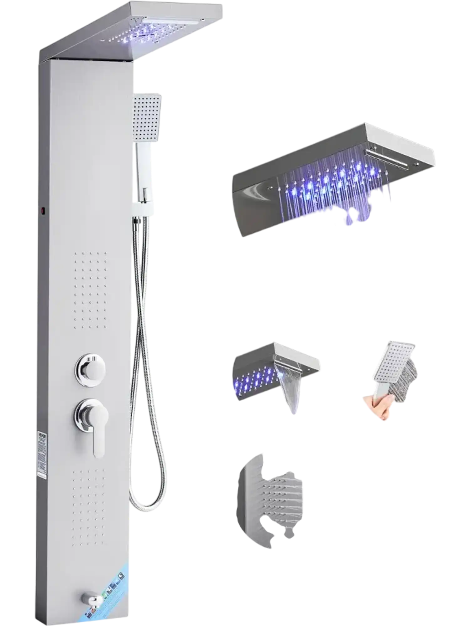 Vevor Shower Panel System LED Rainfall Waterfall 53