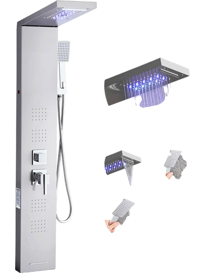 Vevor Shower Panel Tower System Rainfall Waterfall LED 53