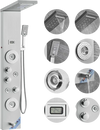 VEVOR Shower Panel System, 6 Shower Modes, LED & Display Shower Panel Tower, Rainfall, Waterfall, 4 Body Massage Jets, Tub Spout, Handheld Shower Head 59" Hose, Stainless Steel Wall-Mounted Shower Set