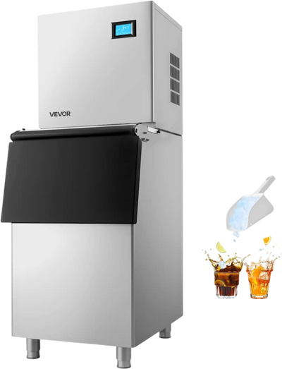 VEVOR Commercial Ice Maker Machine, 360LBS/24H Ice-Making Machine with 250LBS Large Storage Bin, Auto Self-Cleaning Ice Maker with Touchscreen for Bar Cafe Restaurant Business Commercial