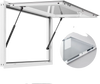 VEVOR Concession Window 36x24 in, Aluminum Alloy Frame Service Window for Food Truck, Up to 85 Degrees Stand Serving Window with Awning Door and Drag Hook, Rainwater Resistant for Concession Trailers