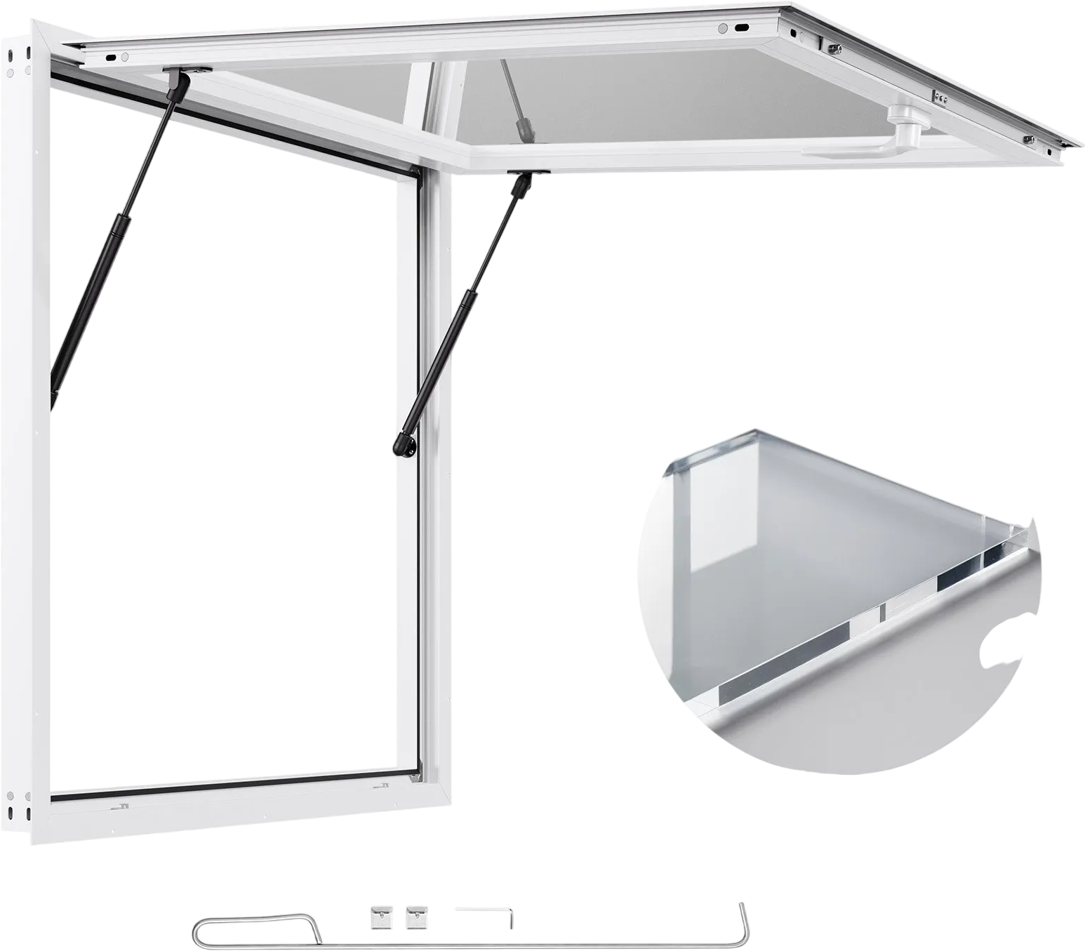Vevor Concession Window 36 x 36 in. with Acrylic Glass Awning Door Aluminum Frame New