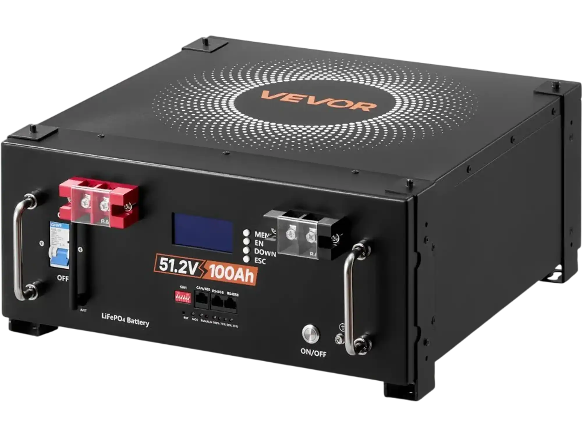 Vevor Server Rack Battery 48V 100Ah LiFePO4 Lithium Battery with 100A BMS Bluetooth LCD Display 5120Wh New