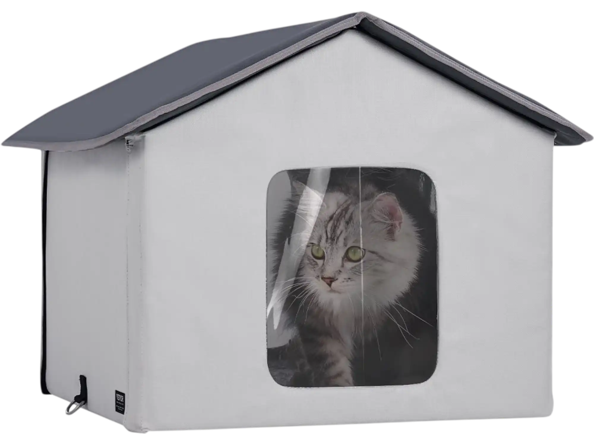 Vevor Cat House Heated Outdoor Kitty Shelter Gray Medium New