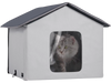 VEVOR Heated Cat House, Outdoor Kitty Shelter with Timer, 600D Oxford Cloth Foldable Cat Shelter with Heated Pad  for Winter to Stay Warm and Cozy, Gray (Middle)