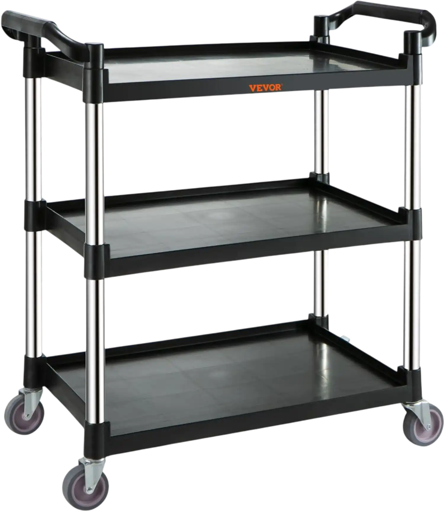 Vevor Utility Cart 3-Tier Rolling Service Cart 154 lbs Black New