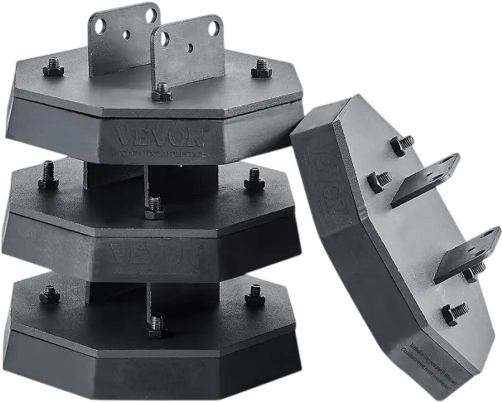 VEVOR RV Leveling Pads, 4-Pack Rubber Trailer Jack Pads, Each with 5000 lbs Capacity, Standard Jack Stabilizer Pad with Large Surface Area, Ideal for Scissor Jack Feet 5th Wheels Class A/C Motorhomes