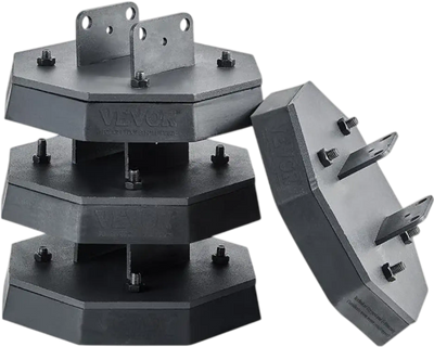 VEVOR RV Leveling Pads, 4-Pack Rubber Trailer Jack Pads, Each with 5000 lbs Capacity, Standard Jack Stabilizer Pad with Large Surface Area, Ideal for Scissor Jack Feet 5th Wheels Class A/C Motorhomes