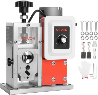 VEVOR Electric Wire Stripping Machine, 0.06-1.57 in, 400W Automatic Motorized Cable Stripper, 9.84 IPS (15 m/min) Wire Peeler with Blades, V-Shaped Rollers, Cooling Fan, for Scrap Copper Recycling