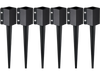 VEVOR Fence Post Anchor Ground Spike, 6 Pack 24 x 4 x 4 Inches Outer Diameter (Inner Diameter 3.5 x3.5 Inches), Metal Black Powder Coated Post Stake Ground, for Mailbox Deck Garden Railing