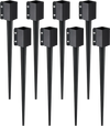 VEVOR Fence Post Anchor Ground Spike, 8 Pack 36 x 4 x 4 Inches Outer Diameter (Inner Diameter 3.5 x3.5 Inches), Metal Black Powder Coated Post Stake Ground, for Mailbox Deck Garden Railing