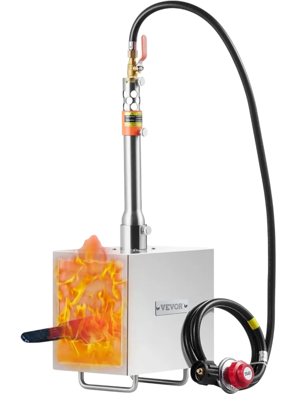 VEVOR Portable Propane Forge, 1 Burner, 2600℉ Tool and Knife Making Blacksmithing Farrier Forge, Large Capacity Square Shape, Stainless Steel Gas Forging Tools and Equipment, Use for Metal Forging