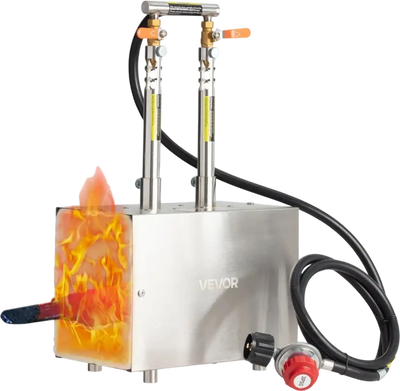 VEVOR Portable Propane Forge, 2 Burners, 2600℉ Tool and Knife Making Blacksmithing Farrier Forge, Large Capacity Square Shape, Stainless Steel Gas Forging Tools and Equipment, Use for Metal Forging