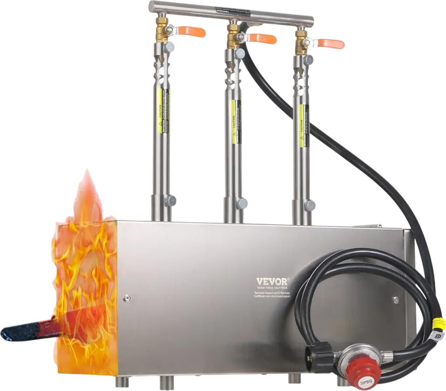 Vevor Portable Forge 3 Burners Propane 2600°F Large Capacity Stainless Steel New