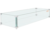 VEVOR Fire Pit Wind Guard, 38 x 10.5 x 6 Inch Glass Wind Guard, Rectangular Glass Shield, 0.3\" Thick Fire Table, Clear Tempered Glass Flame Guard, Steady Feet Tree Pit Guard for Propane, Gas, Outdoor