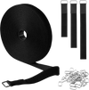 VEVOR Cable Ties, 393.7-Inch Adjustable Hook and Loop Straps with 50 Metal Buckles, Reusable Velcro Cords Straps, Cut-to-Length Wire Strap, Heavy-Duty Nylon Cord Ties for Organizer and Management