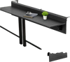 VEVOR Balcony Hanging Table, 12 x 48 in Folding Balcony Railing Table, Outdoor Balcony Bar Table for Railings, 50 lbs Loading, Fit Railing from 1" to 4.3", Serving Table for Patio & Deck