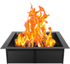VEVOR Fire Pit Ring, 42x42 in Outer/36x36 in Inner Diameter, 10inch Height Square Fire Pit Insert, Heavy Duty Carbon Steel Liner DIY Campfire Ring above or In-Ground, for Outdoor Camping, Bonfires