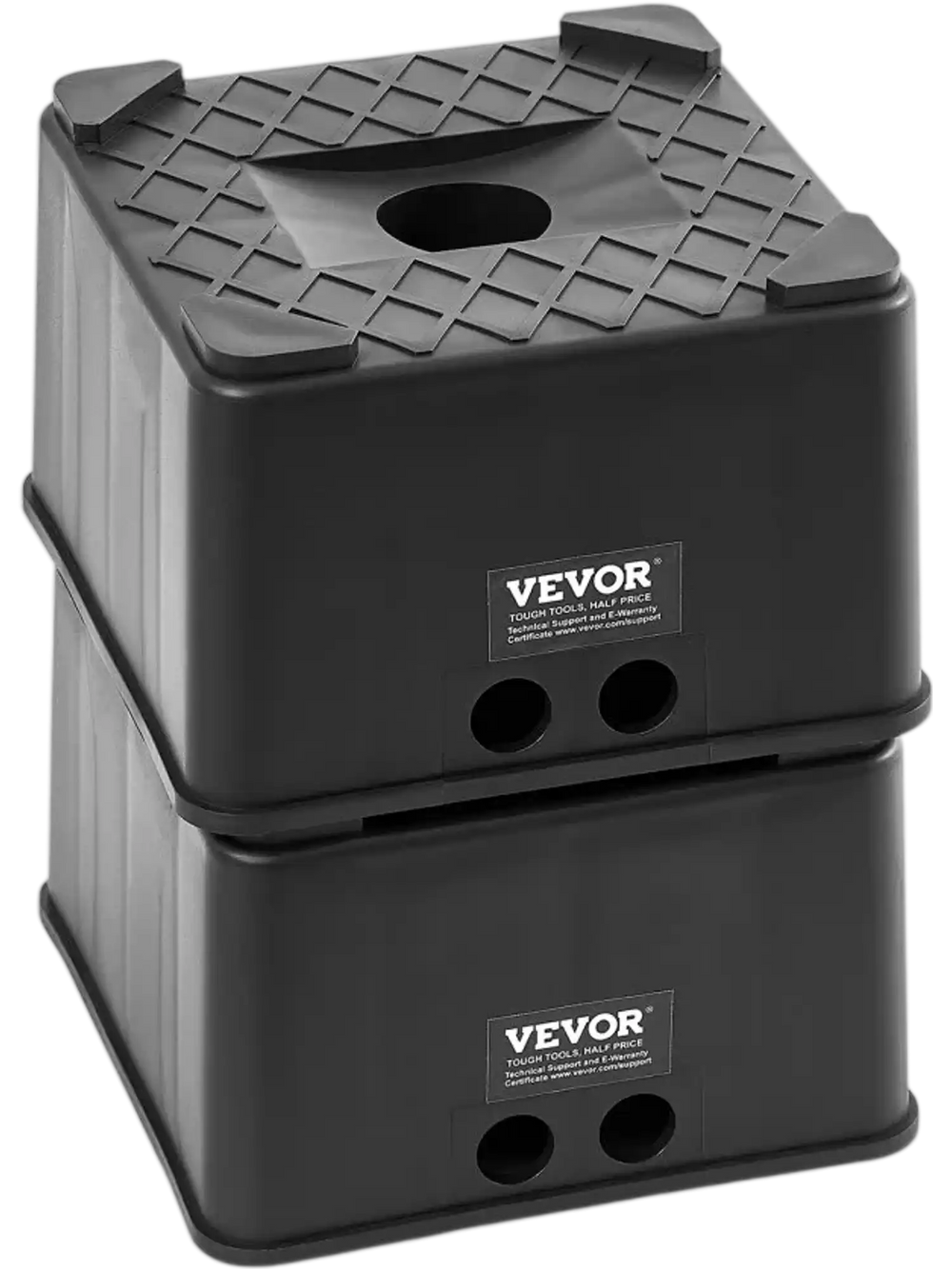 VEVOR Trailer Jack Blocks, 6" High Heavy Duty RV Leveling Blocks, Each with 6000 lbs Capacity, as RV Jack Stand, Stool, Camper Accessories, for Travel Trailers, 5th Wheels Class A/C Motorhomes, 2 Pcs