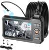 VEVOR Dual Lens Endoscope with Light, 5" HD IPS Screen Industrial Borescope Camera, 0.22-inch Slim Lens, 8X Zoom, IP67 Waterproof Inspection Snake Camera for Automotive, Plumbing (16.4FT Rigid Cable)