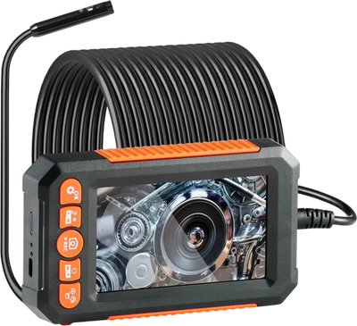 VEVOR Endoscope Camera with Light, Dual Lens Borescope with 49.2FT Semi-Rigid Cable, 4.3