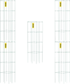 VEVOR Tomato Cages, 11.8\" x 11.8\" x 46.1\", 5 Packs Square Plant Support Cages, Green PVC-Coated Steel Tomato Towers for Climbing Vegetables, Plants, Flowers, Fruits