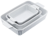 VEVOR Ceramic Baking Dish, 9" x 13", Bakeware Set of 3, Rectangular Casserole Dish Set, Baking Pans with Handles, Oven Secure, Lasagna Pans Deep for Cooking, Thanksgiving & Christmas Present, White