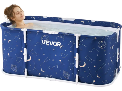 Vevor Foldable Bathtub Portable Adult Soaking Tub 47.2