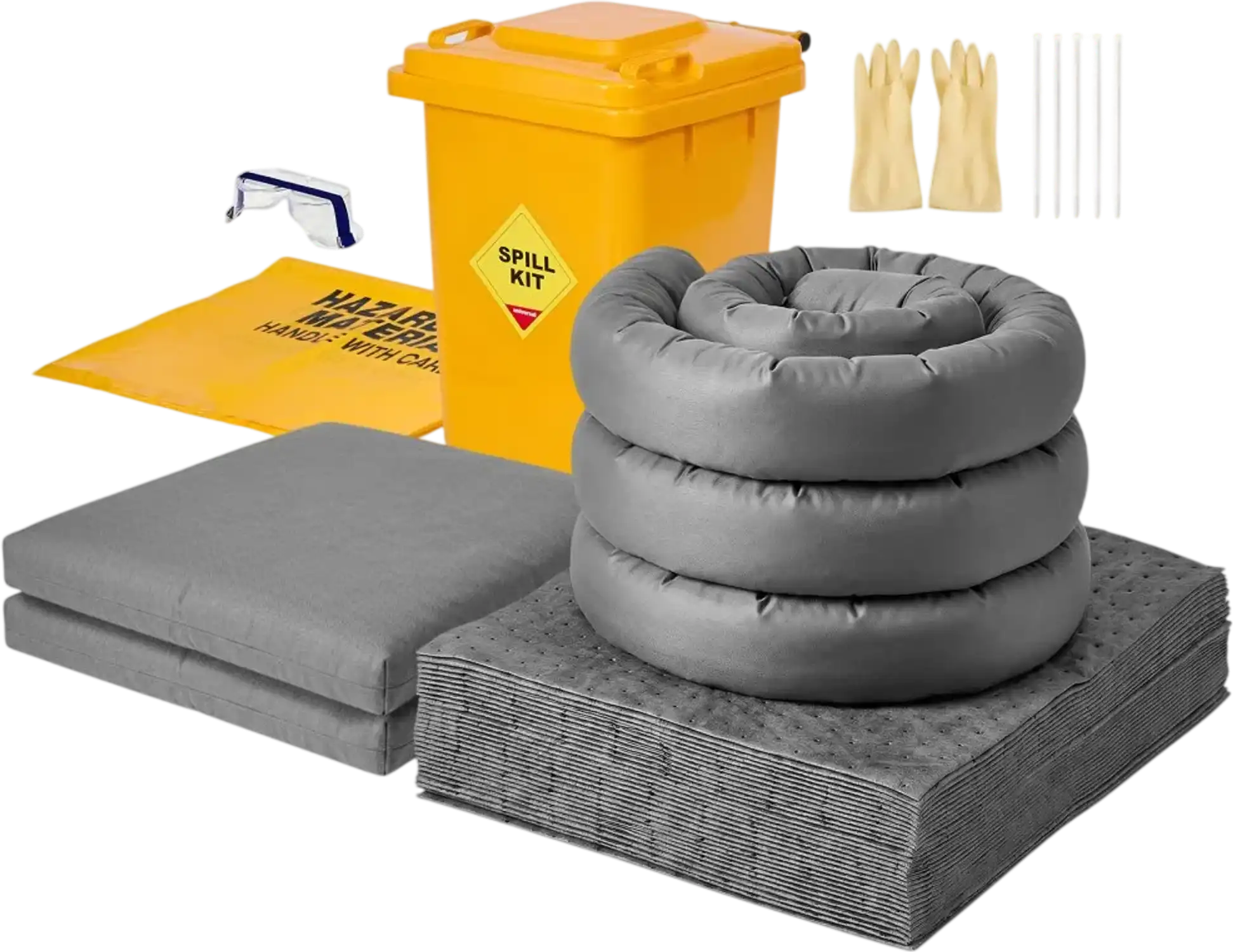 Vevor Spill Absorbent Kit Oil & Water Complete Universal 20 Gallon Wheeled Drum New