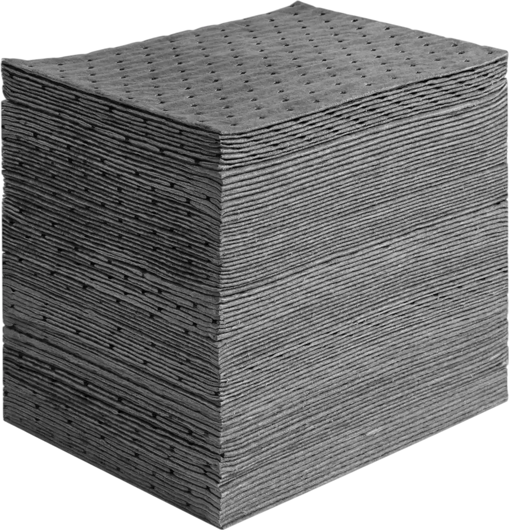 VEVOR Spill Absorbent Pads, Universal Absorbing Mat Absorbs up 12 Gal, 13" L x10" W Polypropylene Absorbent Pad for Oil, Water and Other Liquids, Pack of 100