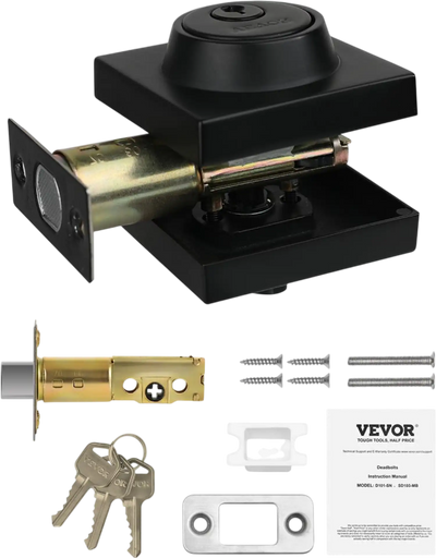 Vevor Deadbolt Lock Square Single Cylinder Keyed Matte Black New