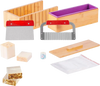 VEVOR Soap Making Kit, Bamboo Cutting Box and Inner Box with Silicone Mold, Stainless Steel Straight Cutter and Wavy Cutter, 100 Bags and 105 Stickers, Soap Making Supplies DIY Kits for Adults