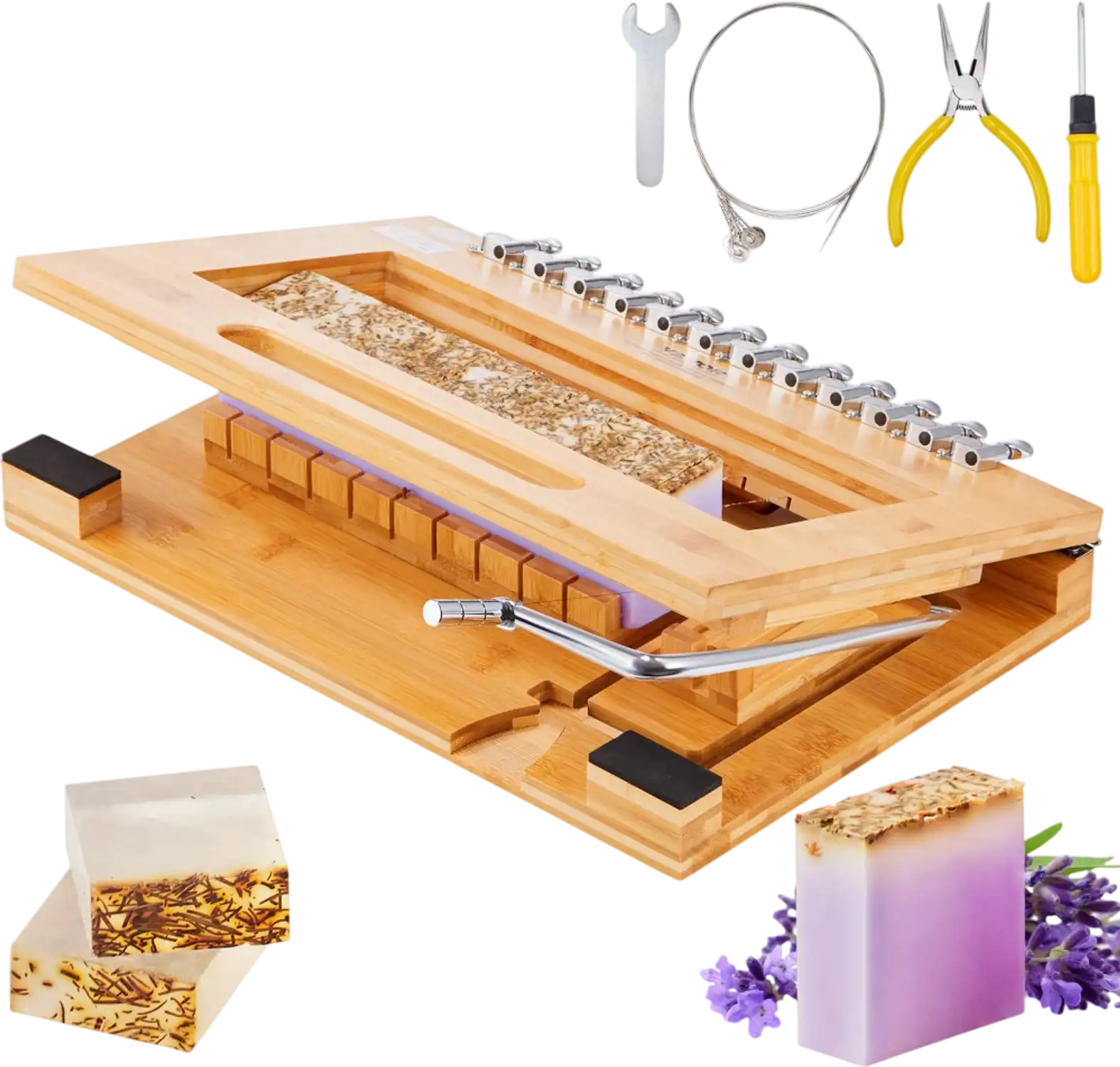 Vevor Soap Cutter Bamboo Wire Multi-Stage 12-Bar Slicer New