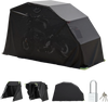 VEVOR Motorcycle Storage Shelter with Security Lock, 600D Oxford Flip-Up Garage Tent, Heavy-Duty All-Weather Motorcycle Cover with Ventilation Windows, 136x54x75 in Outdoor Vehicle Shelter, Black