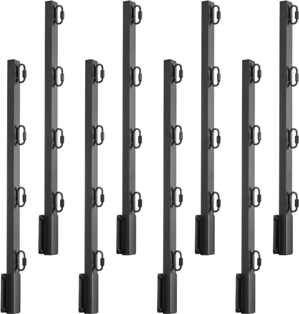 VEVOR Fence Post Extender, 8 Packs 23.8 in Barbed Wire Arm, Sturdy Steel Fence Height Extender, Flat or Surface Mounted Barbed Wire Extension Arms, Protect Privacy and Prevent Pets Jumping Off
