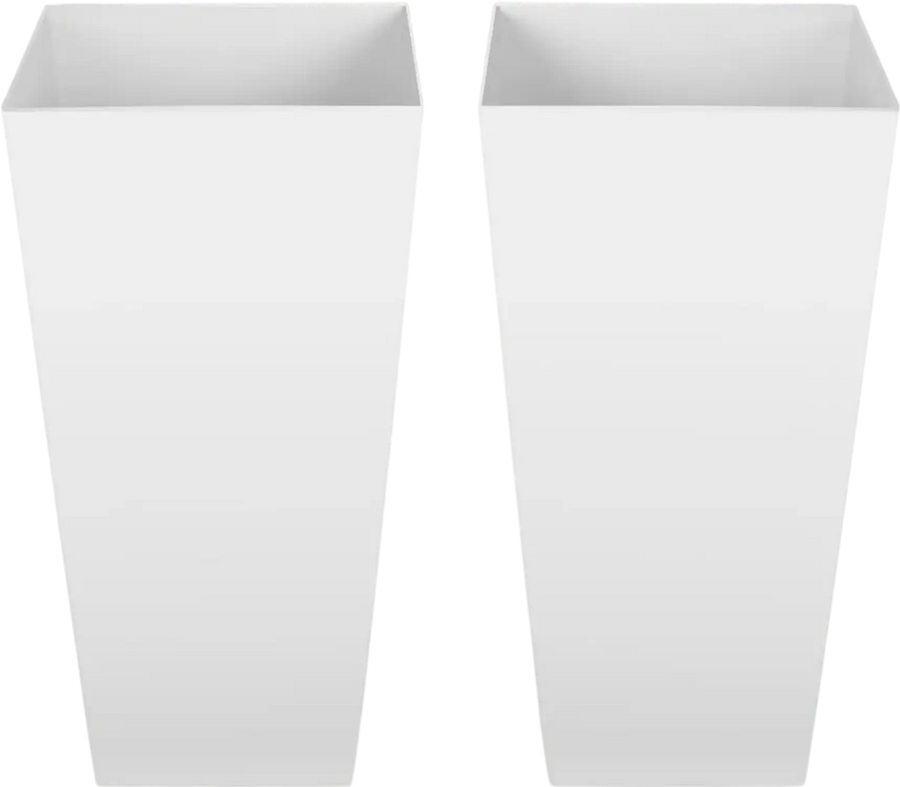 26 plastic planter VEVOR Tall Planters Set of 2 26 Inch Large Outdoor Taper Planters for Outdoor Indoor Plants Front Porch Plastic Modern Flower Pots with Casters