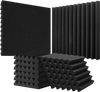 VEVOR Acoustic Foam Panels, 36 Pack 12 x 12 x 2 inches, High Density Soundproof Wall Panels,Fire-Resistant Acoustic Panels,Sound Dampening Absorbing Panels for Studio Wall and Ceiling,Black