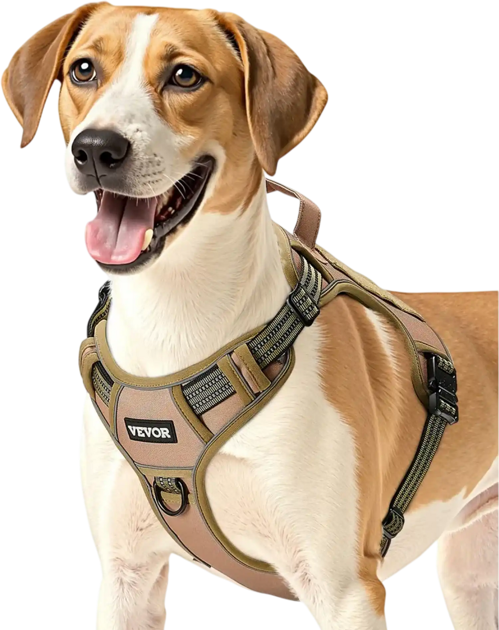 VEVOR Dog Harness for Large Dogs, No Pull Tactical Dog Harness Adjustable Pet Vest, with Handle, Metal Rings, Buckles, Reflective Stitching Nylon Oxford Fabric, for Training, Walking, and Hiking