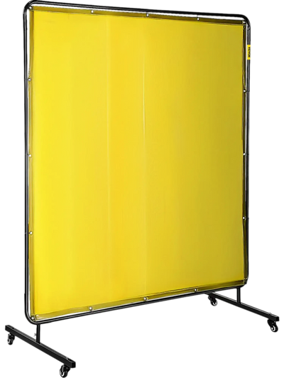 Vevor Welding Screen with Frame 6' x 6' Yellow Flame-Resistant Vinyl New